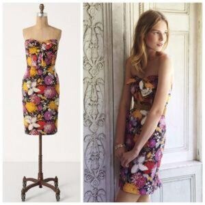 Anthropologie Moulinette Soeurs Tropica Floral Jacquard Strapless Mini Dress 0